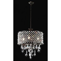 Antique Bronze 4-light Round Crystal Chandelier