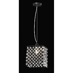 Antique Bronze Mini-pendant 1-light Square Crystal Chandelier