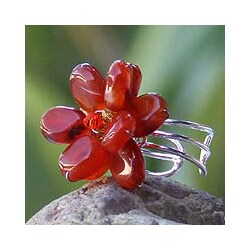 Handmade Carnelian 'Paradise' Cocktail Ring (Thailand)