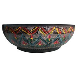 Hand-etched Lacquered Wood Bowl (Thailand)