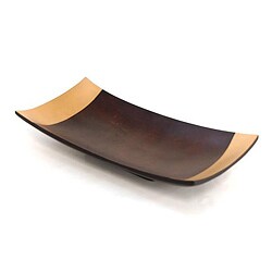 Mango Wood Gold-trimmed Tray/Platter (Thailand)