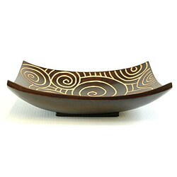 Mango Wood Hand-etched Swirl Tray/ Platter (Thailand)