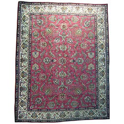 Persian Hand-knotted Red Tabriz Wool Rug (10' x 13')
