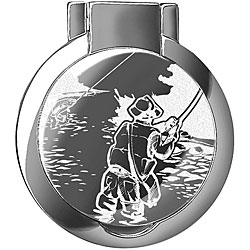 Dakota Men's Etched Fisherman Travel Alarm Clock
