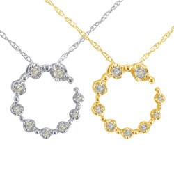 14k Gold 1/10ct TDW Diamond Infinity Circle Necklace (J-K, I2)