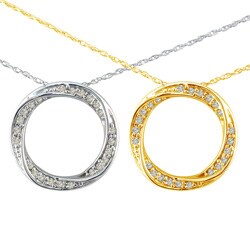 10k Gold 1/6ct TDW Diamond Circle Necklace (J-K, I2)