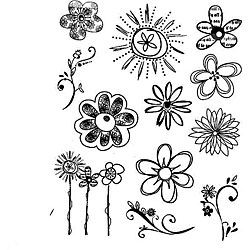 Autumn Leaves 12-piece 'Flowers' Stampology Clear Stamps Set