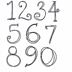 Autumn Leaves 'Scribbles Numbers' Clear Stamps