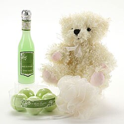 Bain d'Esprit Green Apple Teddy Bear Bath Collection.