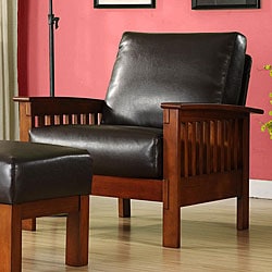 Patterson Mission Faux Bi-cast Leather Chair
