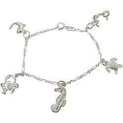 Sterling Silver Sea Life Charm Bracelet