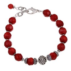 Charming Life Sterling Silver Red Sea Bamboo Coral Bracelet