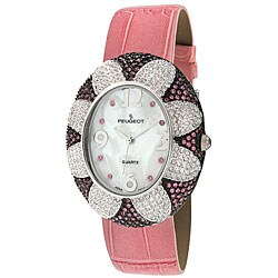 Peugeot Women's Pink Oval Flower Watch
