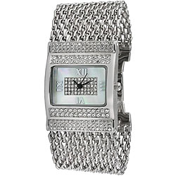 Peugeot Women's Silvertone Pave Watch