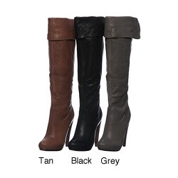 N.Y.L.A. Women's 'Retusa' Leather Knee-high Boots
