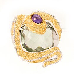 Meredith Leigh Sterling Silver Green Snake Ring