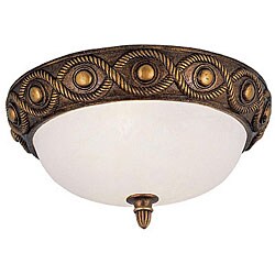 Traditional Flush-mount Antique Gold Ceiling Light