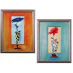 'Floral Deco' 2-piece Framed Print Set
