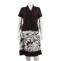 Perceptions Women's Plus Size 2-piece Shantique Skirt Set