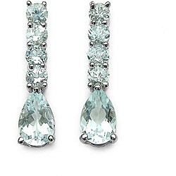 Sterling Silver Aquamarine Drop Earrings