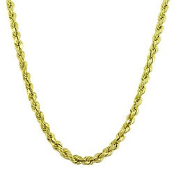 10k Yellow Gold 18-inch Rope Chain Necklace (3 mm)