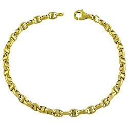 14k Yellow Gold Polished Anchor Link Bracelet