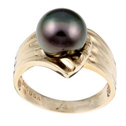 14k Yellow Gold Tahitian South Sea Pearl Ring (9mm)