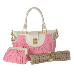 Mia Belle Baby Pink Canvas Diaper Bag