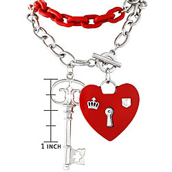 Heart Lock and Key Necklace | Overstock.com