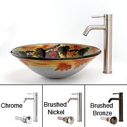 Fontaine Faucet and 'Tuscany Vinyard' Vessel Bathroom Sink Combo