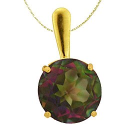 10k Yellow Gold Mystic Green Topaz Necklace