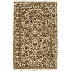 Hand-knotted Shiraz Beige Wool Rug (3'6 x 5')