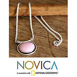 Sterling Silver 'Mystical Medallion' Opal Necklace (Peru)