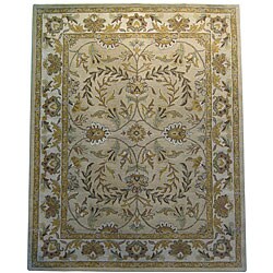 Indo Hand-tufted Kashan Beige Wool Rug (8' x 10')