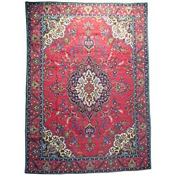 Persian Hand-knotted Tabriz Red Wool Rug (9'6 x 13'4)