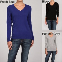 Oliver & James Women's Long Sleeve V-neck Cashmere Sweater