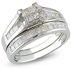 14k White Gold 1ct TDW Diamond Bridal Ring Set (H-I, I2-I3)