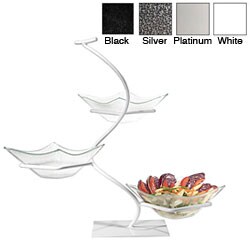 Gourmet Display Vine Tier with Diamond Glass Bowls