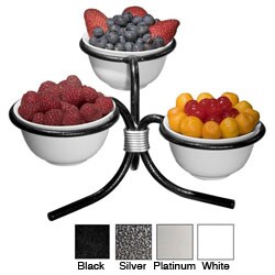 Gourmet Display Tiered Porcelain Lily Bowls/ Stand