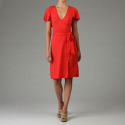 Calvin Klein Women's Poppy Mock Wrap Dress