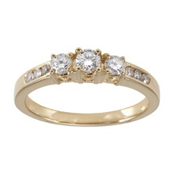 14k Yellow Gold 1/2ct TDW Diamond 3-stone Anniversary Ring (H-I, I1-I2)