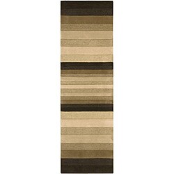Hand-tufted India House Brown Wool Rug (2'3 x 7'6)