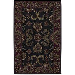 Hand-tufted India House Black Wool Rug (5' x 8')