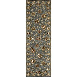 Hand-tufted India House Blue Wool Rug (2'3 x 7'6)