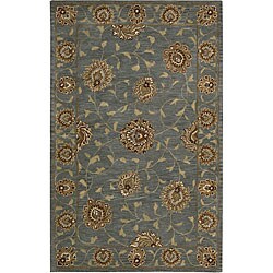 Hand-tufted India House Blue Wool Rug (8' x 10'6)
