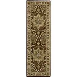 Hand-tufted India House Brown Wool Rug (2'3 x 7'6)