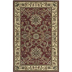 Hand-tufted India House Red Floral Wool Rug (8' x 10'6)