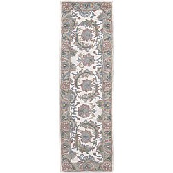 Hand-tufted India House Ivory/ Rose Wool Rug (8' x 10'6)