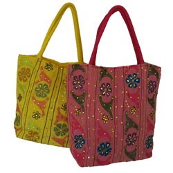 Cotton Cheerful Sequin 'Sonu collections' Tote Bag (India)