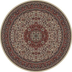 Isfahan Ivory Oriental Wool Rug (5'3 Round)